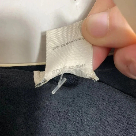 J. Jill Dress Black White Midi Size 8 lined Sleeveless Ruffle Church Work NWT - Picture 6 of 11